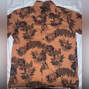 Kahulale’a Men's Floral Print Casual Button Down Shirt